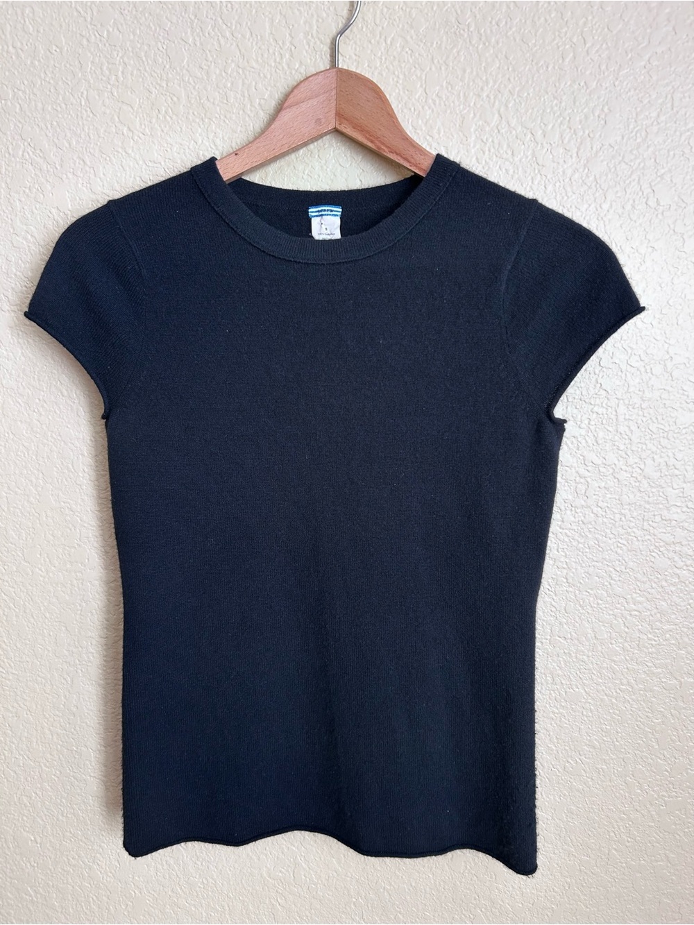 J. Crew Black Cashmere Short Sleeve Sweater